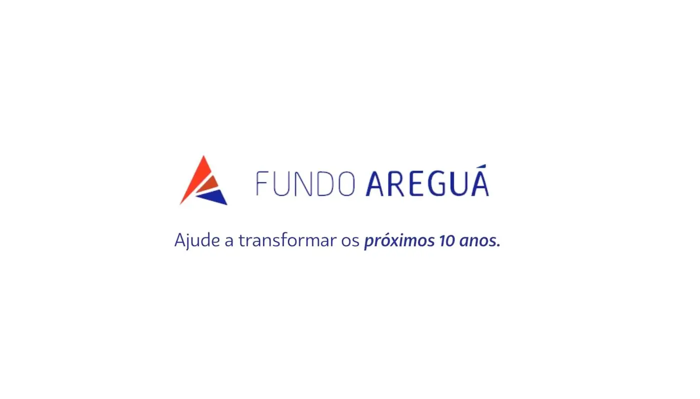Logotipo do Fundo Areguá com a frase Ajude a transformar os próximos 10 anos