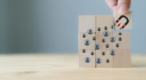 Conceito de atração de clientes e geração de leads